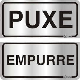 2 PLACAS SINALIZADORA ADESIVA EM ALUMINIO 1 PUXE E 1 EMPURRE  2 PLACAS SINALIZADORA ADESIVA EM ALUMINIO 1 PUXE E 1 EMPURRE