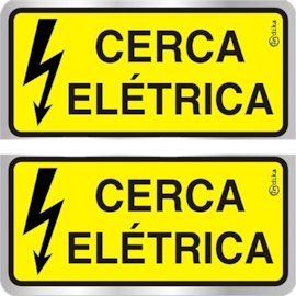 2 PLACAS SINALIZADORA ADESIVA EM ALUMINIO CERCA ELÉTRICA