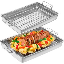 ASSADEIRA HOTEL COM ALÇAS E GRELHA 46X32X6CM 8,7 LITROS Nº5 ASSADEIRA HOTEL COM ALÇAS E GRELHA 46X32X6CM 8,7 LITROS Nº5