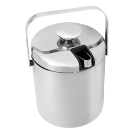BALDE PARA GELO COM TAMPA E PEGADOR  AÇO INOX TL1300LB