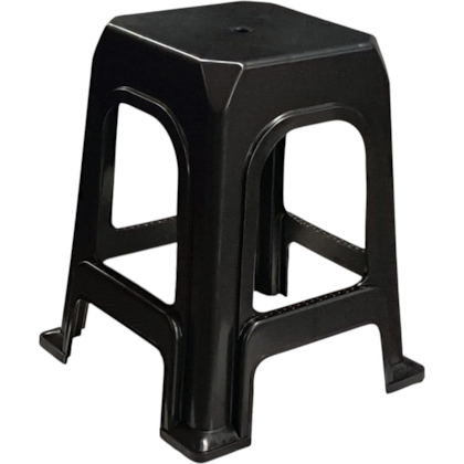 BANQUETA REFORÇADA ARCOS PRETA PARA 140KG