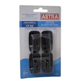 CABIDE ADESIVO REMOVIVEL PEQUENO 4 PEÇAS PRETO CABIDE ADESIVO REMOVIVEL PEQUENO 4 PEÇAS PRETO