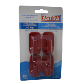 CABIDE ADESIVO REMOVIVEL PEQUENO 4 PEÇAS VERMELHO CABIDE ADESIVO REMOVIVEL PEQUENO 4 PEÇAS VERMELHO