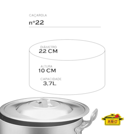 CAÇAROLA HOTEL 22 COM TAMPA 3,7 L ø 22CM