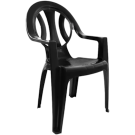 CADEIRA POLTRONA COM BRAÇOS ARCOS PRETA  CADEIRA POLTRONA COM BRAÇOS ARCOS PRETA