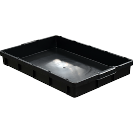 CAIXA BANDEJA PLÁSTICA EMPILHAVEL 611 EM PP PRETA CAIXA BANDEJA PLÁSTICA EMPILHAVEL 611 EM PP PRETA