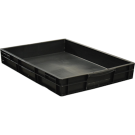 CAIXA BANDEJA PLÁSTICA EURO 80X60X12 CM 45 LITROS PRETA