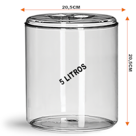 CAIXA COM 16 POTES REDONDO TRANSPARENTE 5 LITROS CAIXA COM 16 POTES REDONDO TRANSPARENTE 5 LITROS