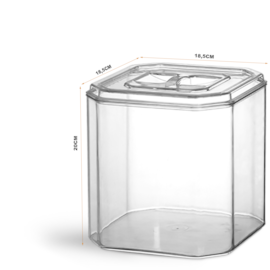 CAIXA COM 20 POTES OCTAGONAL TRANSPARENTE 5 LITROS CAIXA COM 20 POTES OCTAGONAL TRANSPARENTE 5 LITROS