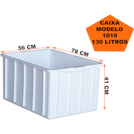 CAIXA PLÁSTICA 130 LITROS MODELO 010 BRANCA SEM TAMPA CAIXA PLÁSTICA 130 LITROS MODELO 010 BRANCA SEM TAMPA