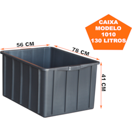 CAIXA PLÁSTICA 130 LITROS MODELO 010 PRETA SEM TAMPA CAIXA PLÁSTICA 130 LITROS MODELO 010 PRETA SEM TAMPA
