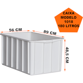 CAIXA PLÁSTICA 180 LITROS MODELO 018 BRANCA SEM TAMPA CAIXA PLÁSTICA 180 LITROS MODELO 018 BRANCA SEM TAMPA