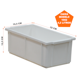 CAIXA PLÁSTICA 4,2 LITROS MODELO 002 BRANCA SEM TAMPA CAIXA PLÁSTICA 4,2 LITROS MODELO 002 BRANCA SEM TAMPA