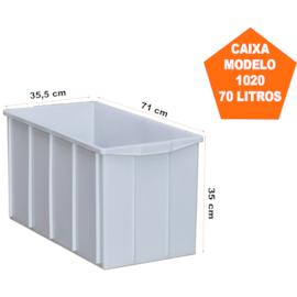 CAIXA PLÁSTICA 70 LITROS MODELO 020 BRANCA SEM TAMPA CAIXA PLÁSTICA 70 LITROS MODELO 020 BRANCA SEM TAMPA