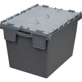 CAIXA PLÁSTICA ALC4328 COM TAMPA BIPARTIDA 20 LITROS CINZA CAIXA PLÁSTICA ALC4328 COM TAMPA BIPARTIDA 20 LITROS CINZA