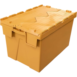 CAIXA PLÁSTICA ALC6437 COM TAMPA BIPARTIDA 65 LITROS AMARELA CAIXA PLÁSTICA ALC6437 COM TAMPA BIPARTIDA 65 LITROS AMARELA