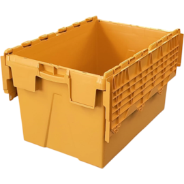 CAIXA PLÁSTICA ALC6437 COM TAMPA BIPARTIDA 65 LITROS AMARELA CAIXA PLÁSTICA ALC6437 COM TAMPA BIPARTIDA 65 LITROS AMARELA