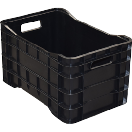 CAIXA PLÁSTICA HORTIFRUT 60 LITROS FECHADA PRETA SEM TAMPA CAIXA PLÁSTICA HORTIFRUT 60 LITROS FECHADA PRETA SEM TAMPA