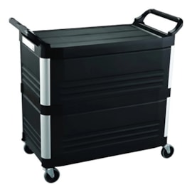 CARRINHO UTILITARIO 3 BANDEJAS COM FECHAMENTO PRETO MED 99X50X94 CM