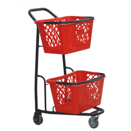 CARRO PARA COMPRA COM 2 CESTAS REMOVÍVEIS 60 LITROS  CARRO PARA COMPRA COM 2 CESTAS REMOVÍVEIS 60 LITROS