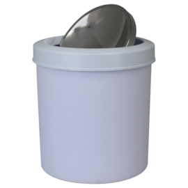 CESTO DE LIXO PLÁSTICO COM TAMPA BASCULANTE EM INOX 5 LITROS CESTO DE LIXO PLÁSTICO COM TAMPA BASCULANTE EM INOX 5 LITROS