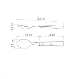 COLHER DE CHA INOX POLYWOOD MADEIRA CASTANHO COLHER DE CHA INOX POLYWOOD MADEIRA CASTANHO
