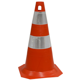 CONE FLEXIVEL REFLETIVO FLEXIVEL 50CM LARANJA E BRANCO  CONE FLEXIVEL REFLETIVO FLEXIVEL 50CM LARANJA E BRANCO