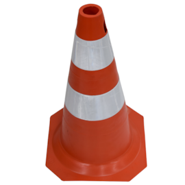 CONE FLEXIVEL REFLETIVO FLEXIVEL 50CM LARANJA E BRANCO  CONE FLEXIVEL REFLETIVO FLEXIVEL 50CM LARANJA E BRANCO