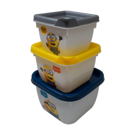 CONJUNTO 3 POTES CONECT DECORADOS DISNEY  AMARELO CONJUNTO 3 POTES CONECT DECORADOS DISNEY  AMARELO