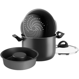CONJUNTO COZI VAPORE 3 PEÇAS COM FORMA DE PUDIM CONJUNTO COZI VAPORE 3 PEÇAS COM FORMA DE PUDIM
