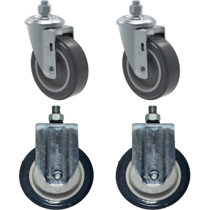 CONJUNTO DE RODIZIOS DE 4'' COM PARAFUSO CENTRAL