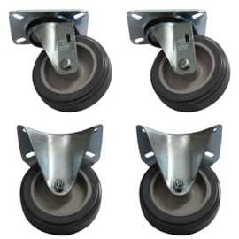 CONJUNTO DE RODIZIOS DE 4'' COM PLACA  CONJUNTO DE RODIZIOS DE 4'' COM PLACA