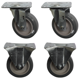 CONJUNTO DE RODIZIOS DE 4'' COM PLACA  CONJUNTO DE RODIZIOS DE 4'' COM PLACA