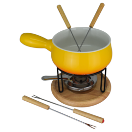 CONJUNTO FONDUE CERAMICA AMARELO 9 PEÇAS BRINOX 1256/108 CONJUNTO FONDUE CERAMICA AMARELO 9 PEÇAS BRINOX 1256/108
