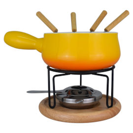 CONJUNTO FONDUE CERAMICA AMARELO 9 PEÇAS BRINOX 1256/108 CONJUNTO FONDUE CERAMICA AMARELO 9 PEÇAS BRINOX 1256/108