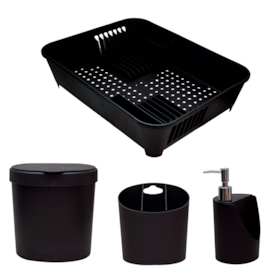 CONJUNTO ORGANIZE SUA PIA 4 PEÇAS DISPENSER ESCORREDOR  CONJUNTO ORGANIZE SUA PIA 4 PEÇAS DISPENSER ESCORREDOR