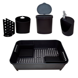 CONJUNTO ORGANIZE SUA PIA 4 PEÇAS DISPENSER ESCORREDOR  CONJUNTO ORGANIZE SUA PIA 4 PEÇAS DISPENSER ESCORREDOR