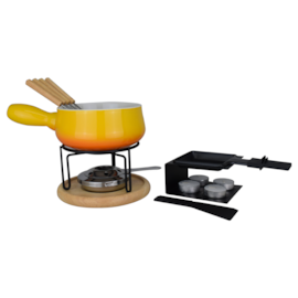 CONJUNTO RACLETTE PRETO E FONDUE AMARELO 16 PEÇAS BRINOX 1256/109 CONJUNTO RACLETTE PRETO E FONDUE AMARELO 16 PEÇAS BRINOX 1256/109