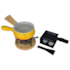 CONJUNTO RACLETTE PRETO E FONDUE AMARELO 16 PEÇAS BRINOX 1256/109