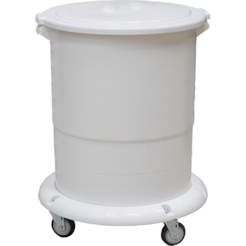 CONTENTOR PLÁSTICO BRANCO COM BASE E RODAS 4'' CONTENTOR PLÁSTICO BRANCO COM BASE E RODAS 4''