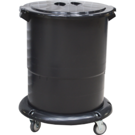 CONTENTOR PLÁSTICO PRETO COM BASE E RODAS 4'' CONTENTOR PLÁSTICO PRETO COM BASE E RODAS 4''