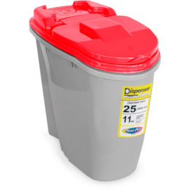 DISPENSER PORTA RAÇÃO 25 LITROS 11KG CORES DISPENSER PORTA RAÇÃO 25 LITROS 11KG CORES
