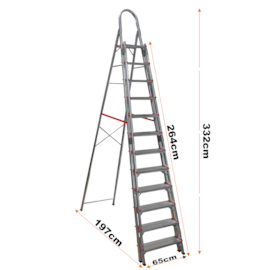 ESCADA ALUMINIO COM 12 DEGRAUS DUPLOS REFORÇADA ESCADA ALUMINIO COM 12 DEGRAUS DUPLOS REFORÇADA