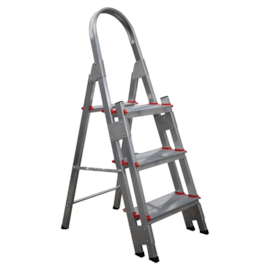 ESCADA ALUMINIO COM 3 DEGRAUS DUPLOS REFORÇADA ESCADA ALUMINIO COM 3 DEGRAUS DUPLOS REFORÇADA