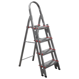 ESCADA ALUMINIO COM 4 DEGRAUS DUPLOS REFORÇADA ESCADA ALUMINIO COM 4 DEGRAUS DUPLOS REFORÇADA