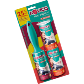 ESCOVA ROLO ADESIVO REMOVE PELOS, FIOS E PÓ COM 90 FOLHAS ESCOVA ROLO ADESIVO REMOVE PELOS, FIOS E PÓ COM 90 FOLHAS