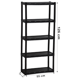 ESTANTE PÁSTICA MINI MODULAR 5 PRATELEIRAS 25X55X126 CM ESTANTE PÁSTICA MINI MODULAR 5 PRATELEIRAS 25X55X126 CM