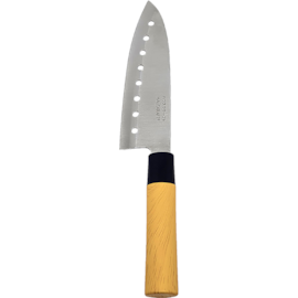 FACA JAPONESA ASIA SANTOKU 7'' COM FURO INOX  FACA JAPONESA ASIA SANTOKU 7'' COM FURO INOX