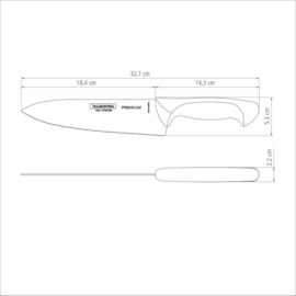 FACA PARA CARNE INOX CHEF PREMIUM 8 POLEGADAS  FACA PARA CARNE INOX CHEF PREMIUM 8 POLEGADAS