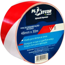 FITA ADESIVA DE DEMARCAÇÃO ZEBRADA 30 MTS VERMELHA - BRANCA FITA ADESIVA DE DEMARCAÇÃO ZEBRADA 30 MTS VERMELHA - BRANCA